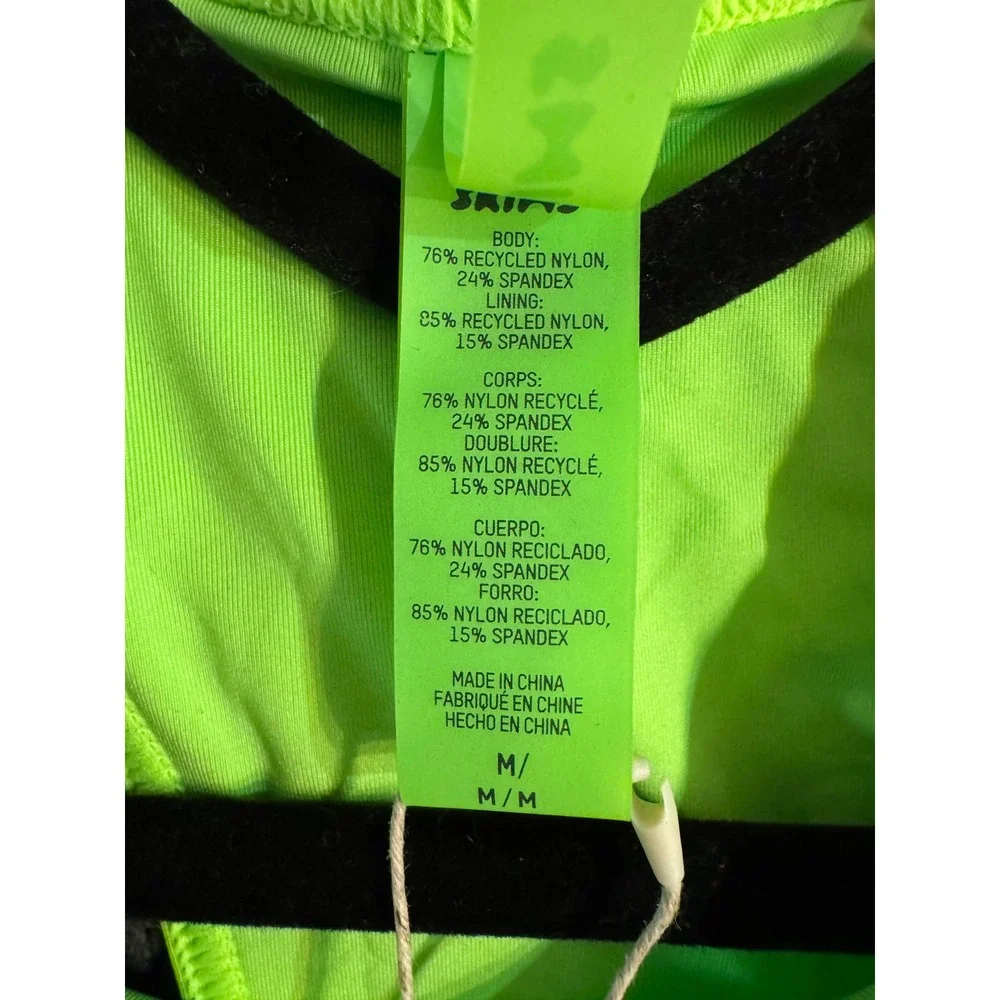 SKIMS Recycled Swim High Neck Racerback Top Neon Green NWT Medium‎